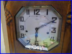 Vintage wall westminster clock uhr pendule horloge carillon ODO n° 36 art deco