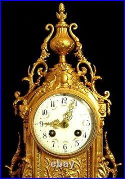 XIX ème S, Très Grande Horloge Pendule en BRONZE MASSIF Fonctionne, Sonne