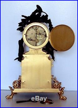 XIXe Siècle splendide Cartel Animalier Chasse, horloge pendule fonctionne, sonne