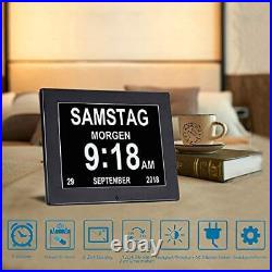 Ykall 8 Pouce LCD Horloge Numérique Calendrier avec Date Jour Et Heure Horlo