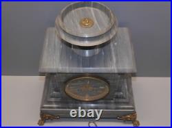 -belle Pendule A Poser Napoleon III Marbre Gris Pieds Griffes Fonctionne Clock D -belle Pendule A Poser Napoleon III Marbre Gris Pieds Griffes Fonctionne Clock D