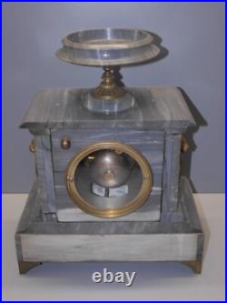 -belle Pendule A Poser Napoleon III Marbre Gris Pieds Griffes Fonctionne Clock D -belle Pendule A Poser Napoleon III Marbre Gris Pieds Griffes Fonctionne Clock D